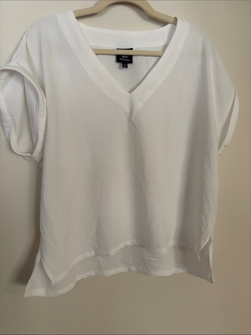Crisp White V-Neck Relaxed Tunic